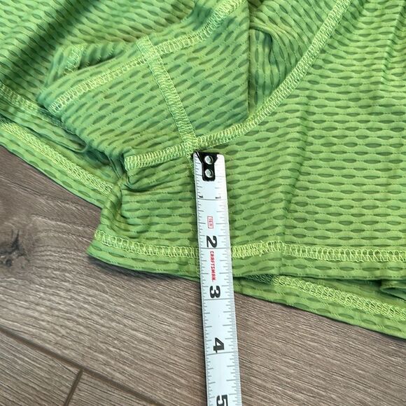 NWOT Noli Yoga Liquid Mesh High Waist Ivy Green Shorts Size Small - Picture 9 of 9